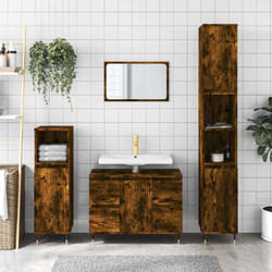Vidaxl - Armadietto Bagno Rovere Fumo 80x33x60 cm in Legno Multistrato 7253
