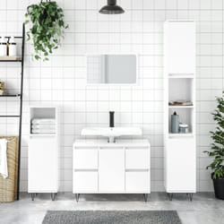 Vidaxl - Armadietto Bagno Bianco Lucido 80x33x60cm in Legno Multistrato 7077
