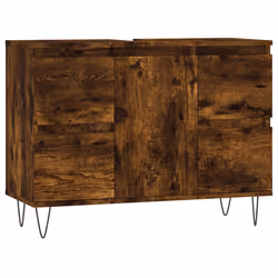 Armadietto Bagno Rovere Fumo 80x33x60 cm in Legno Multistratocod mxl 104905 - Vista aggiuntiva 2