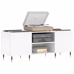 Mobile Porta Dischi Bianco 121x38x48 cm in Legno Multistratocod mxl 79536 - Vista aggiuntiva 3