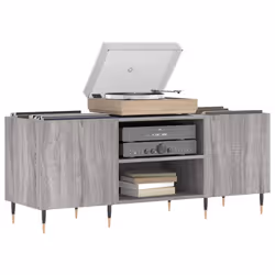 Mobile Porta Dischi Grigio Sonoma 121x38x48cm Legno Multistratocod mxl 104906 - Vista aggiuntiva 3