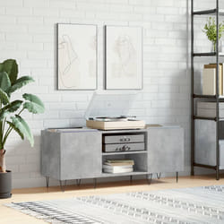 Mobile Porta Dischi Grigio Cemento 121x38x48 Legno Multistratocod mxl 80283
