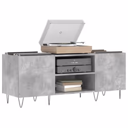 Mobile Porta Dischi Grigio Cemento 121x38x48 Legno Multistratocod mxl 80283 - Vista aggiuntiva 3