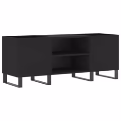 vidaXL Mobile Porta Dischi Nero 121x38x48 cm in Legno Multistrato - Vista aggiuntiva 2