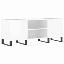 Mobile Porta Dischi Bianco Lucido 121x38x48cm Legno Multistratocod mxl 128204 - Vista aggiuntiva 2