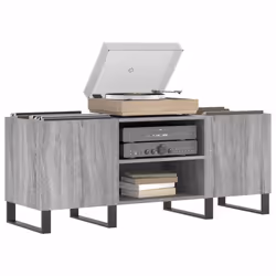 Mobile Porta Dischi Grigio Sonoma 121x38x48cm Legno Multistratocod mxl 128879 - Vista aggiuntiva 3