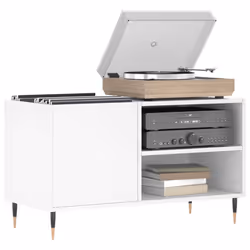 Mobile Porta Dischi Bianco 85x38x48 cm in Legno Multistratocod mxl 129983 - Vista aggiuntiva 3