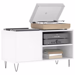 vidaXL Mobile Porta Dischi Bianco 85x38x48 cm in Legno Multistrato - Vista aggiuntiva 3