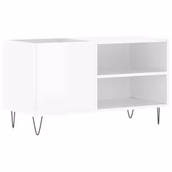 vidaXL Mobile Porta Dischi Bianco Lucido 85x38x48 cm Legno Multistrato - Vista aggiuntiva 2