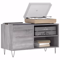 Mobile Porta Dischi Grigio Sonoma 85x38x48 cm Legno Multistratocod mxl 106007 - Vista aggiuntiva 3