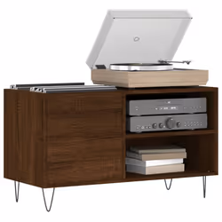 Mobile Porta Dischi Rovere Marrone 85x38x48cm Legno Multistratocod mxl 82101 - Vista aggiuntiva 3
