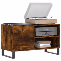 Mobile Porta Dischi Rovere Fumo 85x38x48 cm Legno Multistratocod mxl 82105 - Vista aggiuntiva 3
