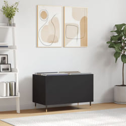 Mobile Porta Dischi, Mobile per Documenti Nero 74, 5x38x48 cm in Legno Multistrato Vidaxl