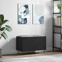 Mobile Porta Dischi, Mobile per Documenti Nero 74, 5x38x48 cm in Legno Multistrato Vidaxl
