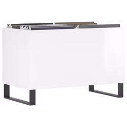 Mobile Porta Dischi Bianco Lucido 74,5x38x48 Legno Multistratocod mxl 127924 - Vista aggiuntiva 3