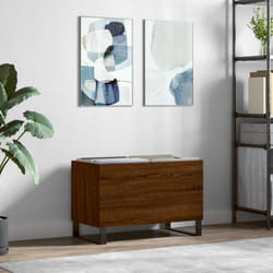 Mobile Porta Dischi, Mobile per Documenti Rovere Marrone 74, 5x38x48 Legno Multistrato Vidaxl