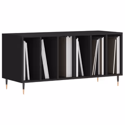 Mobile Porta Dischi Nero 100x38x48 cm in Legno Multistratocod mxl 127252 - Vista aggiuntiva 3