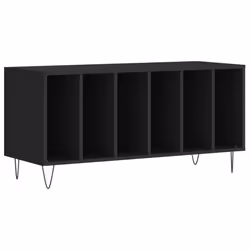 vidaXL Mobile Porta Dischi Nero 100x38x48 cm in Legno Multistrato - Vista aggiuntiva 2