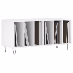 Mobile Porta Dischi Bianco Lucido 100x38x48cm Legno Multistratocod mxl 104244 - Vista aggiuntiva 3