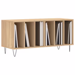 Mobile Porta Dischi Rovere Sonoma 100x38x48cm Legno Multistratocod mxl 81312 - Vista aggiuntiva 3