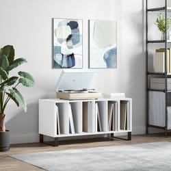 Mobile Porta Dischi, Mobile per Documenti Bianco 100x38x48 cm in Legno Multistrato Vidaxl