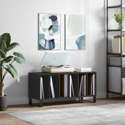 Mobile Porta Dischi Nero 100x38x48 cm in Legno Multistratocod mxl 127133