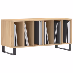 vidaXL Mobile Porta Dischi Rovere Sonoma 100x38x48cm Legno Multistrato - Vista aggiuntiva 3