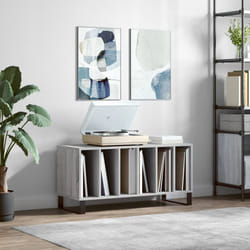 Mobile Porta Dischi Grigio Sonoma 100x38x48cm Legno Multistratocod mxl 128882
