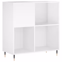 Mobile Porta Dischi Bianco Lucido 84,5x38x89 Legno Multistratocod mxl 79992 - Vista aggiuntiva 2
