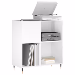 Mobile Porta Dischi Bianco Lucido 84,5x38x89 Legno Multistratocod mxl 79992 - Vista aggiuntiva 3