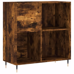 Mobile Porta Dischi Rovere Fumo 84,5x38x89 cm Legno Multistratocod mxl 129322 - Vista aggiuntiva 2
