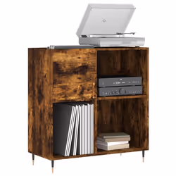 Mobile Porta Dischi Rovere Fumo 84,5x38x89 cm Legno Multistratocod mxl 129322 - Vista aggiuntiva 3