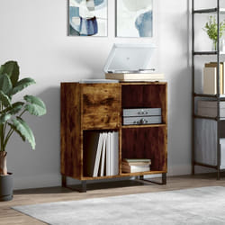 Mobile Porta Dischi, Mobile per Documenti Rovere Fumo 84, 5x38x89 cm Legno Multistrato Vidaxl