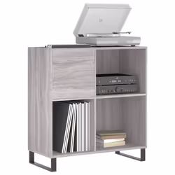 Mobile Porta Dischi Grigio Sonoma 84,5x38x89 Legno Multistratocod mxl 104911 - Vista aggiuntiva 3