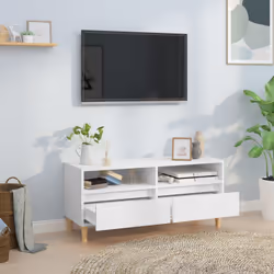 vidaXL Mobile Porta TV Bianco 100x34,5x44,5 cm in Legno Multistrato - Vista aggiuntiva 3