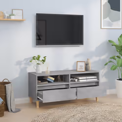 vidaXL Mobile per TV Grigio Cemento 100x34,5x44,5 cm Legno Multistrato - Vista aggiuntiva 3