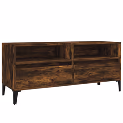 vidaXL Mobile TV Rovere Fumo 100x34,5x44,5 cm in Legno Multistrato - Vista aggiuntiva 2