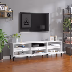 vidaXL Mobile Porta TV Bianco 150x30x44,5 cm in Legno Multistrato - Vista aggiuntiva 3