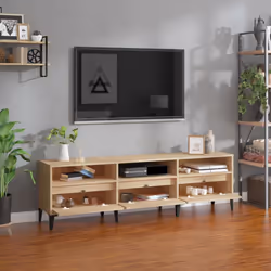 vidaXL Mobile Porta TV Rovere Sonoma 150x30x44,5 cm Legno Multistrato - Vista aggiuntiva 3
