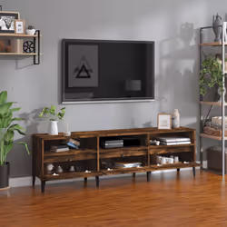 vidaXL Mobile Porta TV Rovere Fumo 150x30x44,5 cm in Legno Multistrato - Vista aggiuntiva 3