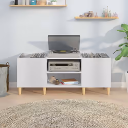 Mobile Porta Dischi Bianco 121x38x48 cm in Legno Multistratocod mxl 73208 - Vista aggiuntiva 3