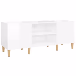 Mobile Porta Dischi Bianco Lucido 121x38x48cm Legno Multistratocod mxl 73363 - Vista aggiuntiva 2