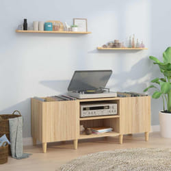 vidaXL Mobile Porta Dischi Rovere Sonoma 121x38x48 cm Legno Aggregato