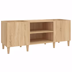 vidaXL Mobile Porta Dischi Rovere Sonoma 121x38x48 cm Legno Aggregato - Vista aggiuntiva 2