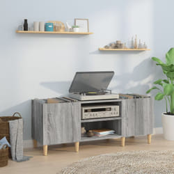 Mobile Porta Dischi, Mobile per Documenti Grigio Sonoma 121x38x48cm Legno Multistrato Vidaxl