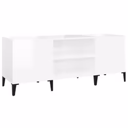 Mobile Porta Dischi Bianco Lucido 121x38x48cm Legno Multistratocod mxl 127234 - Vista aggiuntiva 2