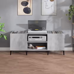 Mobile Porta Dischi Grigio Cemento 121x38x48 Legno Multistratocod mxl 127124 - Vista aggiuntiva 3