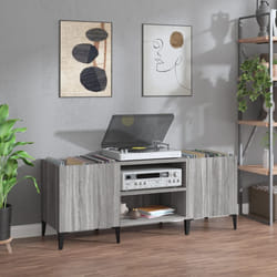 Mobile Porta Dischi Grigio Sonoma 121x38x48cm Legno Multistratocod mxl 103753