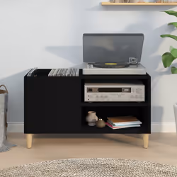 Mobile Porta Dischi Nero 84,5x38x48 cm in Legno Multistratocod mxl 127592 - Vista aggiuntiva 3