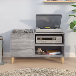Mobile Porta Dischi Grigio Sonoma 84,5x38x48 Legno Multistratocod mxl 104420 - Vista aggiuntiva 3